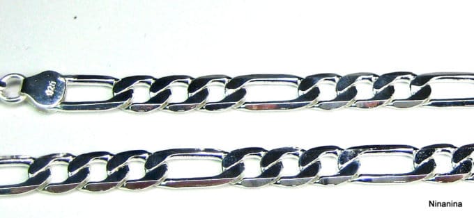 Chaine figaro argent homme ou femme Plaqué - Ninanina