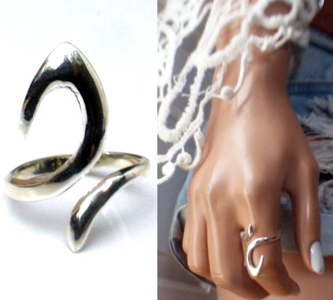 N1316A Bague argent femme originale ajustable - Bijoux Bagues en ligne Ninanina