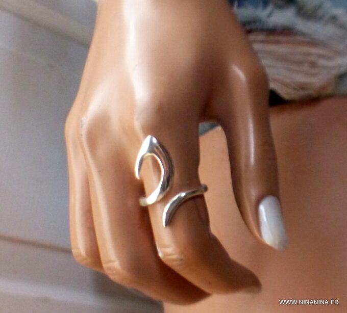 N1316B Bague argent femme originale ajustable - Bijoux Bagues en ligne Ninanina