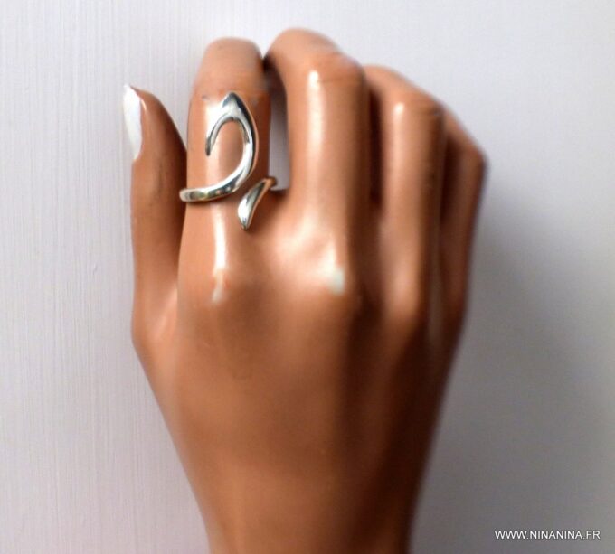 N1316L Bague argent femme originale ajustable - Bijoux Bagues en ligne Ninanina