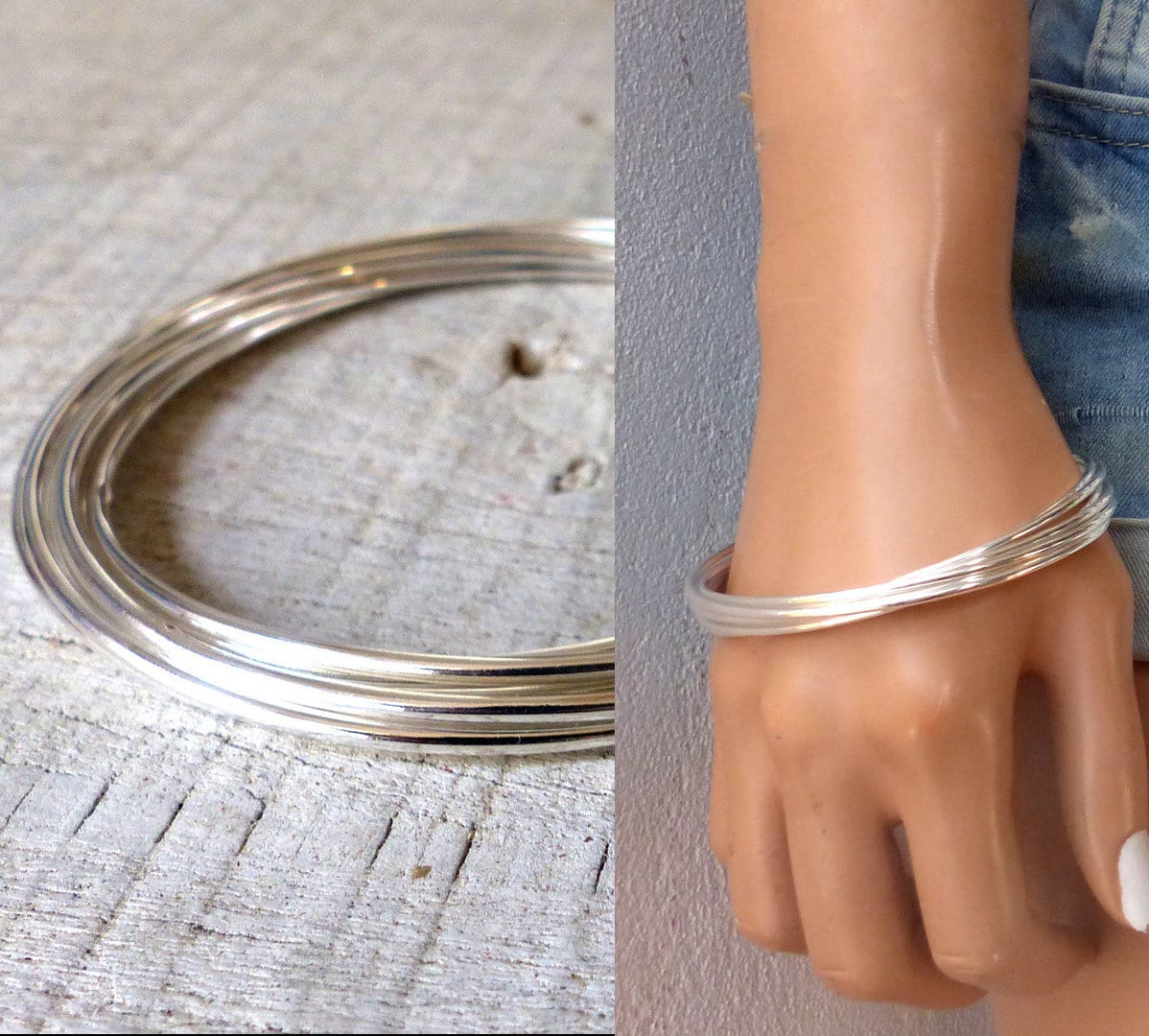 Bracelet semainier argent plaqu 7 anneaux Ninanina