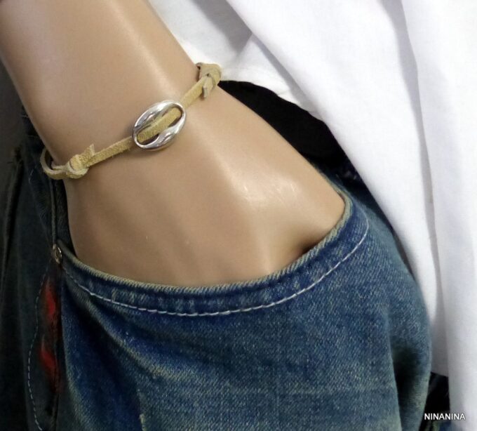 N1532d_bracelet_homme_lacet_daim_grain_de_cafe_metal_argent