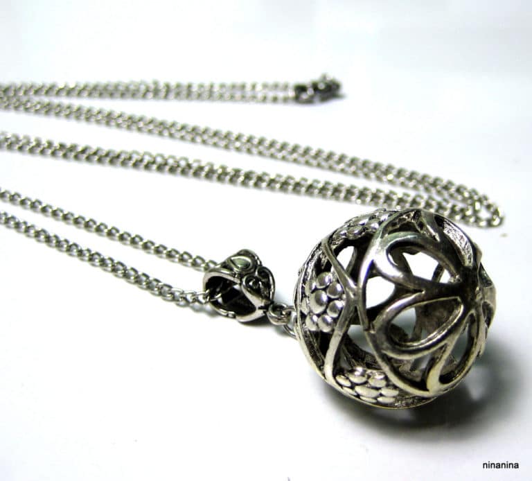 Collier Chaine boule métal argenté