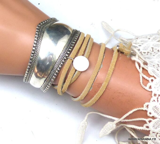 N1578c_Bracelet_wrap_cordon_daim_boheme_medaille_argent_massif_-_Bijoux_en_ligne_Ninanina-1