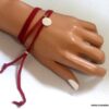 N1578n_Bracelet_femme_wrap_cordon_daim_rouge_medaille_argent_925_massif_NINANINA