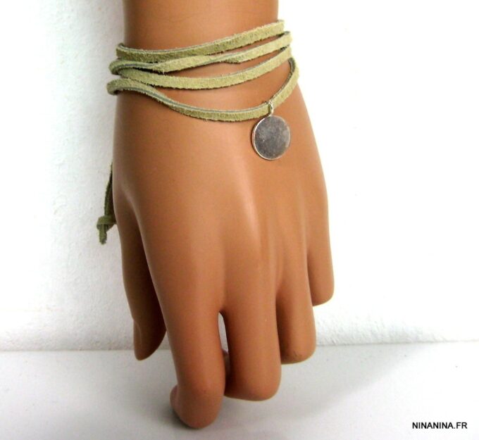 N1578terl_bracelet_wrap_cordon_daim_medaille_argent_massif-1