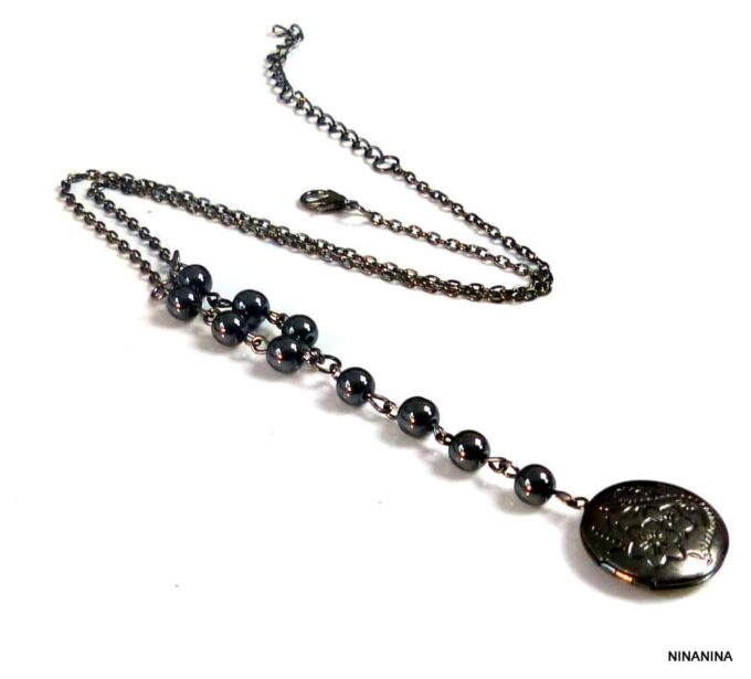 N1591terh_collier_femme_chapelet_porte-photo_metal_noir_perles-1