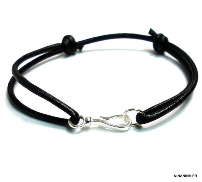 N1613terb_braceet_cordon_cuir_crochet_argent_massif