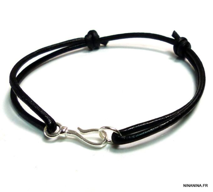 N1613tere_braceet_cordon_cuir_crochet_argent_massif