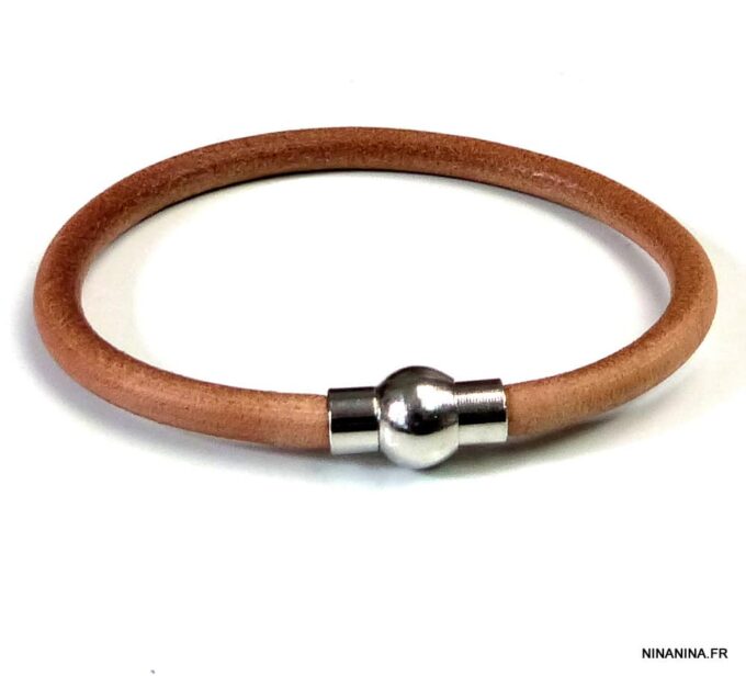 N1667terc_bracelet_cuir_fermoir_rond_acier_inoxydable