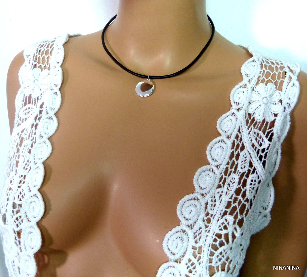 Collier Cordon Cuir porte photo Argent plaqué – Image 26