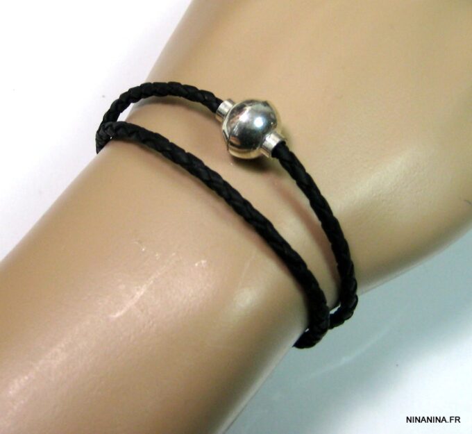 N1711terg_bracelet_cordon_cuir_tresse_fermoir_boule_aimante