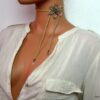 N1825terk_collier_cordon_daim_et_fleur_argent