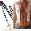 N1862c_Collier_croix_femme_long_chapelet_rosaire_perles_noires_metal_argente_-_Bijoux_Colliers_en_ligne_Ninanina
