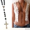 N1862f_Collier_croix_femme_long_chapelet_rosaire_perles_noires_metal_argente_-_Bijoux_Colliers_en_ligne_Ninanina