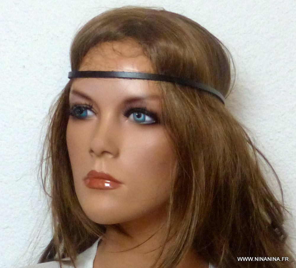Headband Cuir et Chaine métal argenté – Image 4