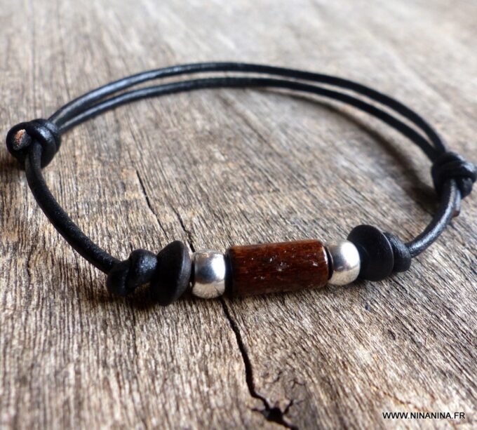 N1938c_bracelet_homme_cordon_cuir_perle_bois_metal_argent_NINANINA-1