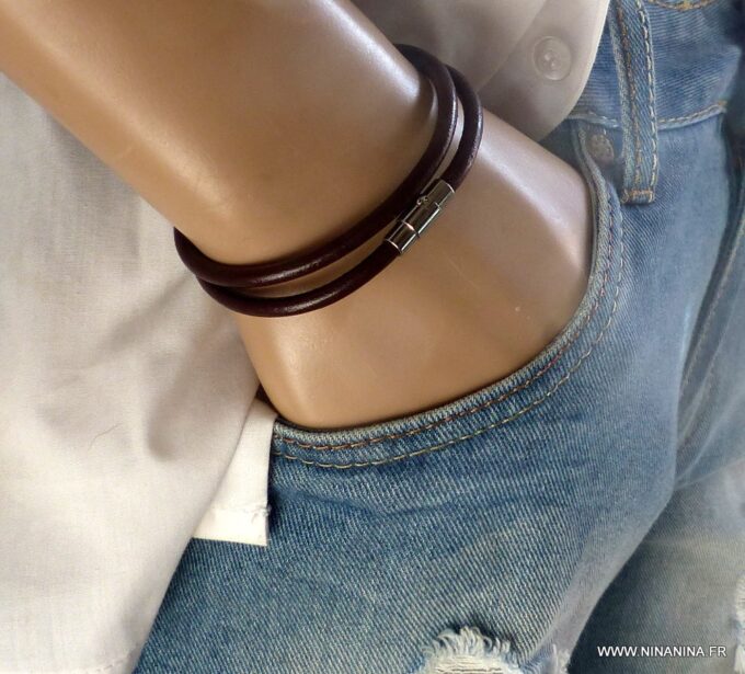 N2001e_Bracelet_2_tours_cuir_fermoir_aimante_acier_inoxydable_-_Bijoux_en_ligne_NINANINA