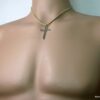 N2033tere_collier_cordon_daim_croix_argent