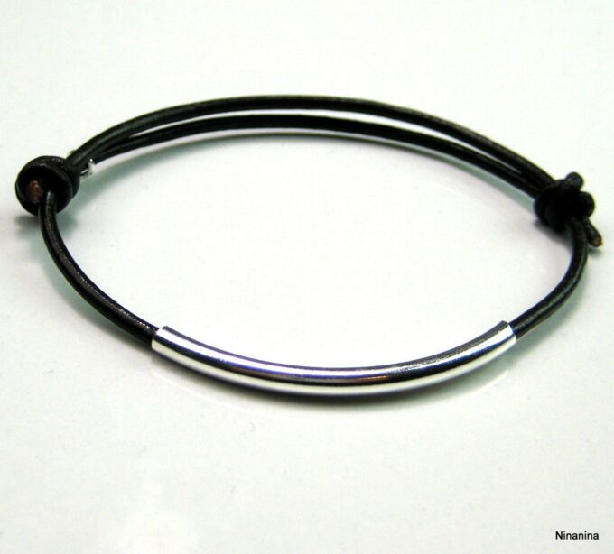 N2034terd_bracelet_cordon_cuir_et_tube_argent_massif