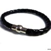 N2048d_Bracelet_homme_cuir_tresse_fermoir_boule_acier_inoxydable