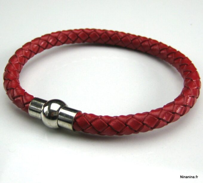 N2048ter_bracelet_homme_cuir_tresse_rouge