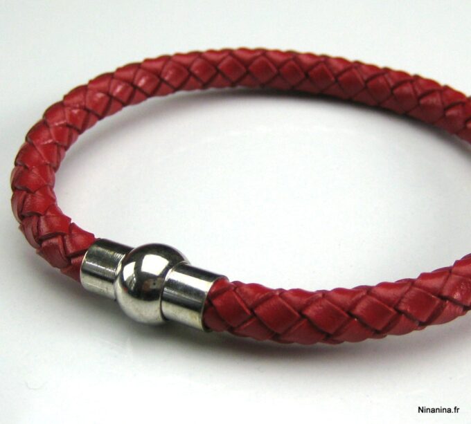 N2048tera_bracelet_homme_cuir_tresse_rouge