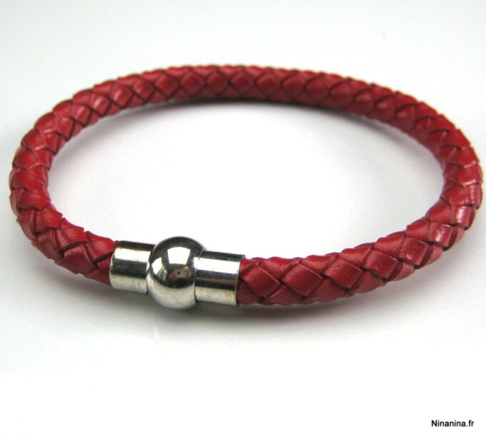 N2048terb_bracelet_homme_cuir_tresse_rouge