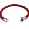N2048terc_Bracelet_cuir_tresse_rouge_fermoir_boule_acier