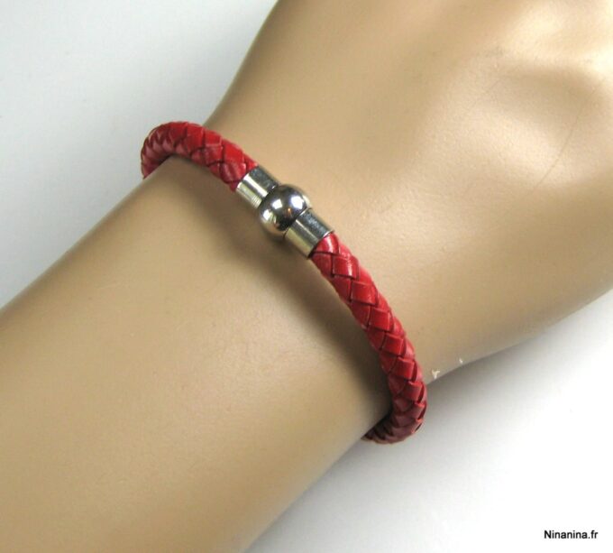 N2048terf_bracelet_homme_cuir_tresse_rouge