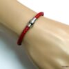 N2048teri_Bracelet_cuir_tresse_rouge_fermoir_boule_acier