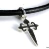 N2088terb_collier_cordon_cuir_et_croix_argent_massif