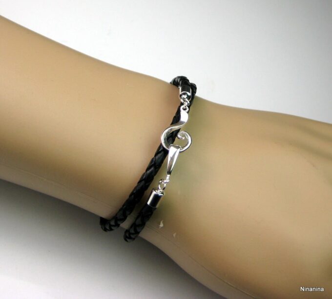 N2110terk_bracelet_cuir_tresse_et_fermoir_crochet_argent_massif