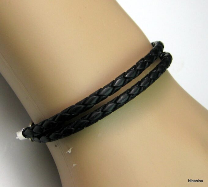 N2110terl_bracelet_cuir_tresse_et_fermoir_crochet_argent_massif