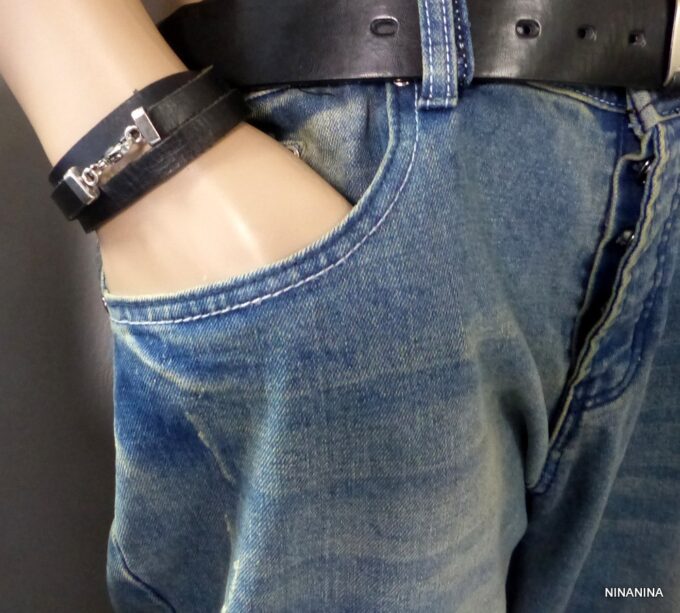 N2113terd_Bracelet_homme_cuir_3_tours_personnalise_prenom