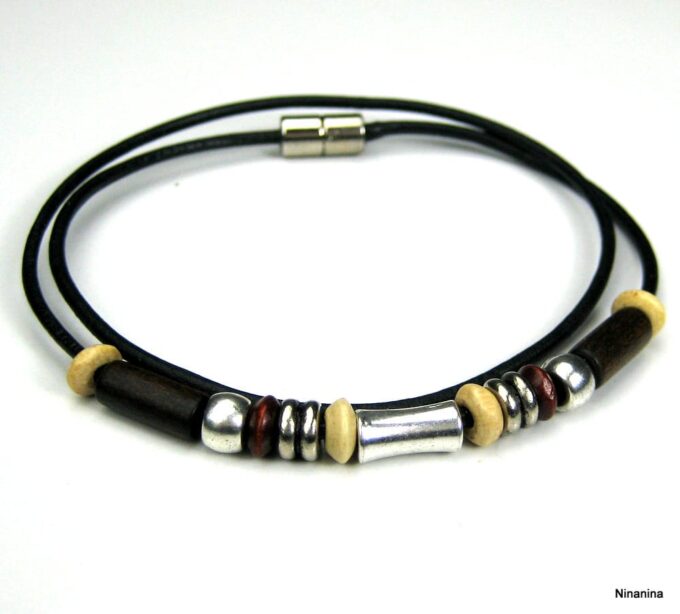 N2163terb_bracelet_cordon_cuir_et_perles_bois