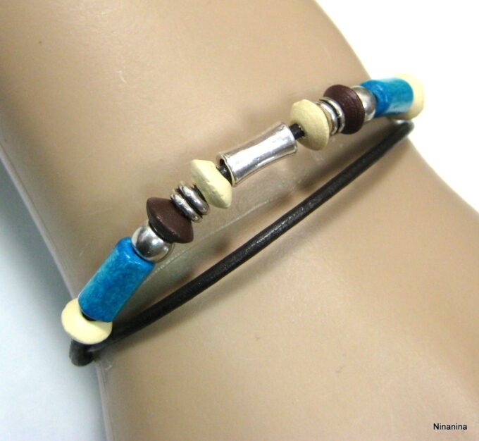 N2163tere_bracelet_homme_cordon_cuir_et_perles_bois
