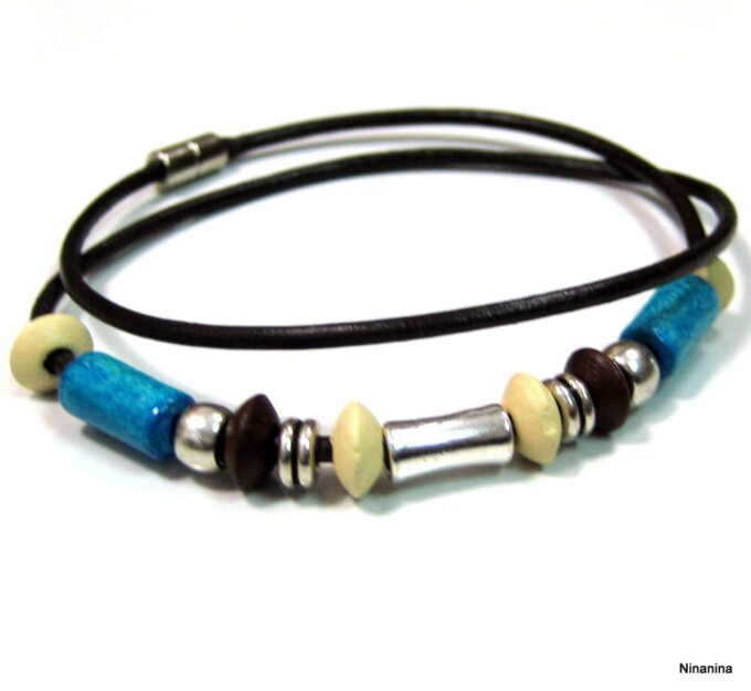 N2163terf_bracelet_homme_cordon_cuir_et_perles_bois