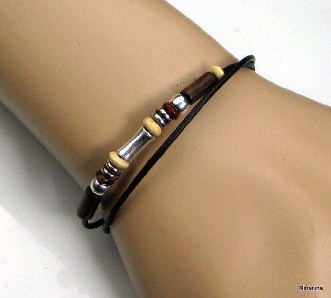 N2163terh_bracelet_cordon_cuir_et_perles_bois