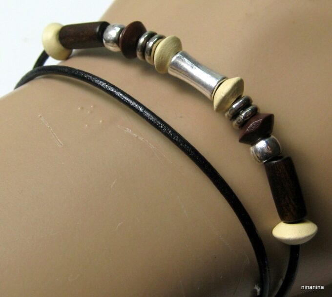 N2163teri_bracelet_homme_wrap_cuir_et_perles_bois