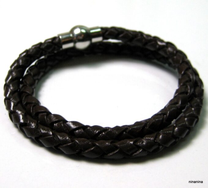 N2171terc_bracelet_cuir_tressee_et_fermoir_boule