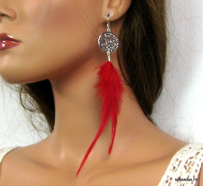 N2174terf_boucles_doreilles_plaque_argent_plumes_rouges-1