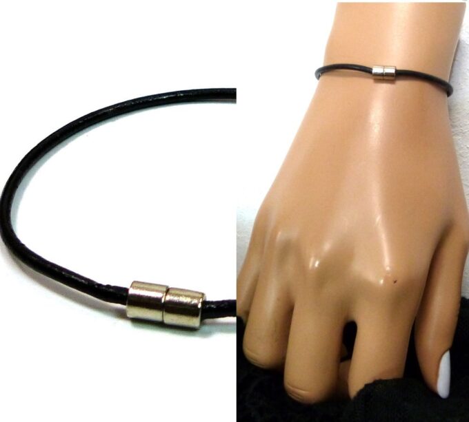 N2188_bracelet_homme_femme_cordon_cuir_fermoir_aimante_acier_inoxydable_aimante