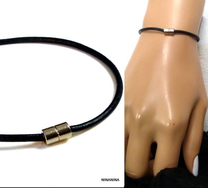 N2188b_bracelet_homme_femme_cordon_cuir_fermoir_aimante_acier_inoxydable_aimante