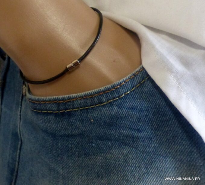 N2188c_Bracelet_homme_femme_cordon_cuir_fermoir_acier_aimante_NINANINA