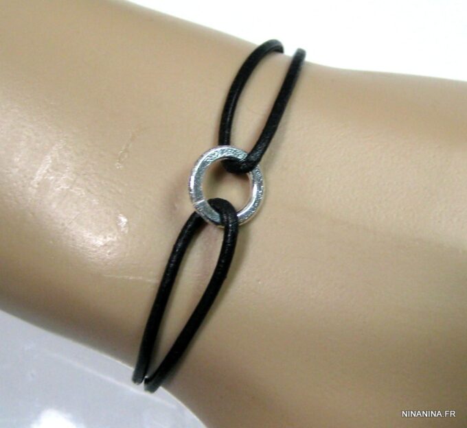 N2230terg_bracelet_cordon_cuir_anneau_plaque_argent