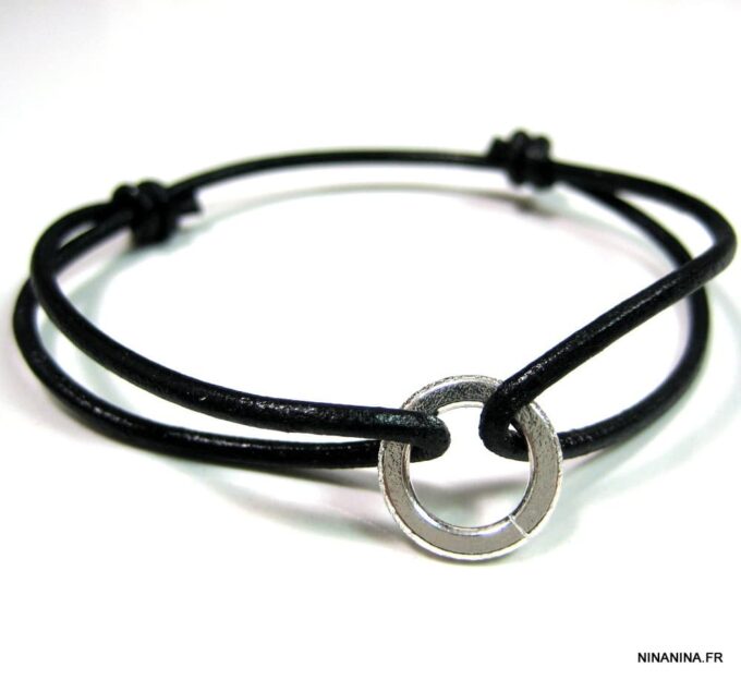 N2230terh_bracelet_cordon_cuir_anneau_plaque_argent