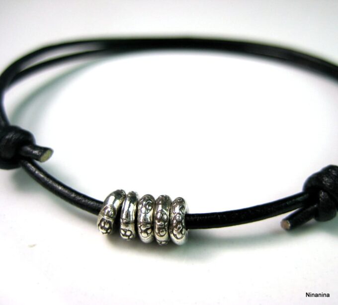 N2239terc_bracelet_cordon_cuir_et_argent_massif