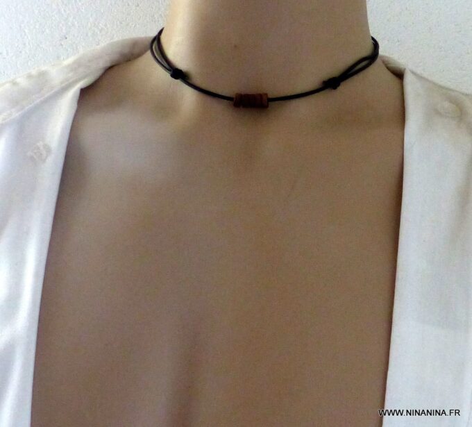 N2280J_Collier_homme_cordon_cuir_rondelles_de_bois_-_Bijoux_Colliers_en_ligne_NINANINA