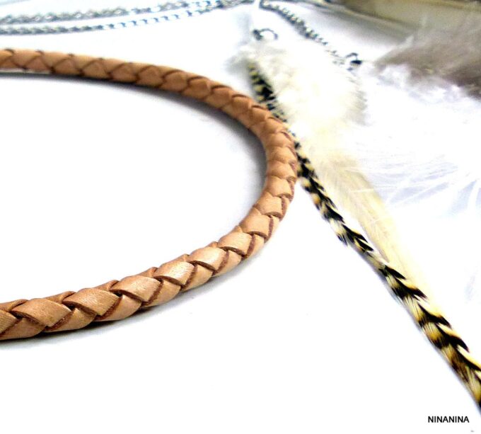 N2293terg_Headband_cordon_cuir_naturel_tresse_grandes_plumes